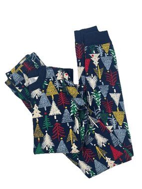 Hanna Andersson Blue Winter Pajama Set Sz Youth 14 Navy Blue Organic Cotton